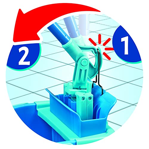 Spontex Magic Hook Mikrofaser Bodenwischer-Set mit Eimer und Wringsystem, schnelle und komfortable Bodenreinigung, inkl. 2 Mikrofaserbezüge, 1 Set – Bild 5