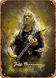 Cartel de metal de Jeff Hanneman de Jeff Hanneman para decoración de pared, 30,5 x 20,3 cm