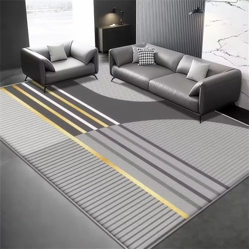 Tapis décoratif gris à rayures géométriques de haute qualité 200x250cm - 2