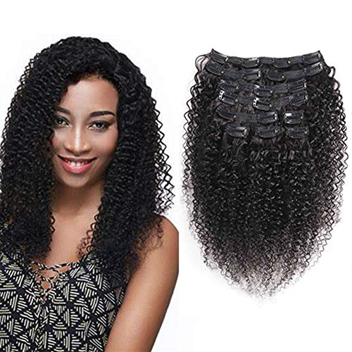 Morichy Kinky Curly Clip en extensiones de cabello humano 18inch Afro Kinky Curly Hair Clip Ins Cabello brasileño Remy para mujeres negras 10 piezas 120g