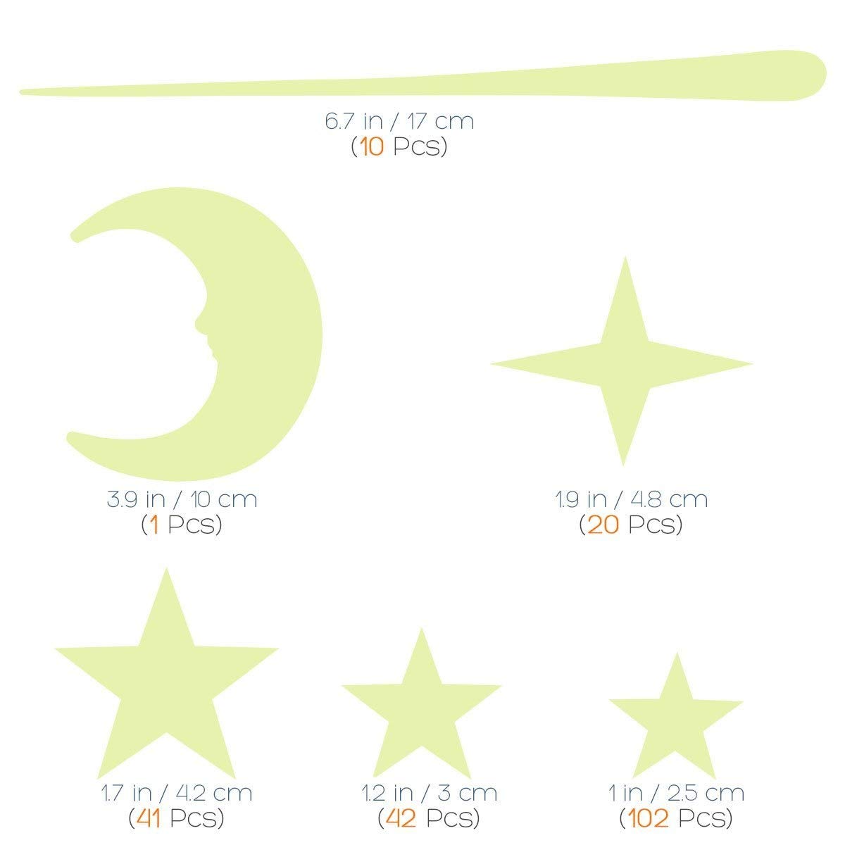 Unomor Glow in the Dark Stars and Moon, Glow Stickers for Ceiling and Wall Decals, Perfect for Kids Bedding Room or Party Birthday Gift – 216 pcs
