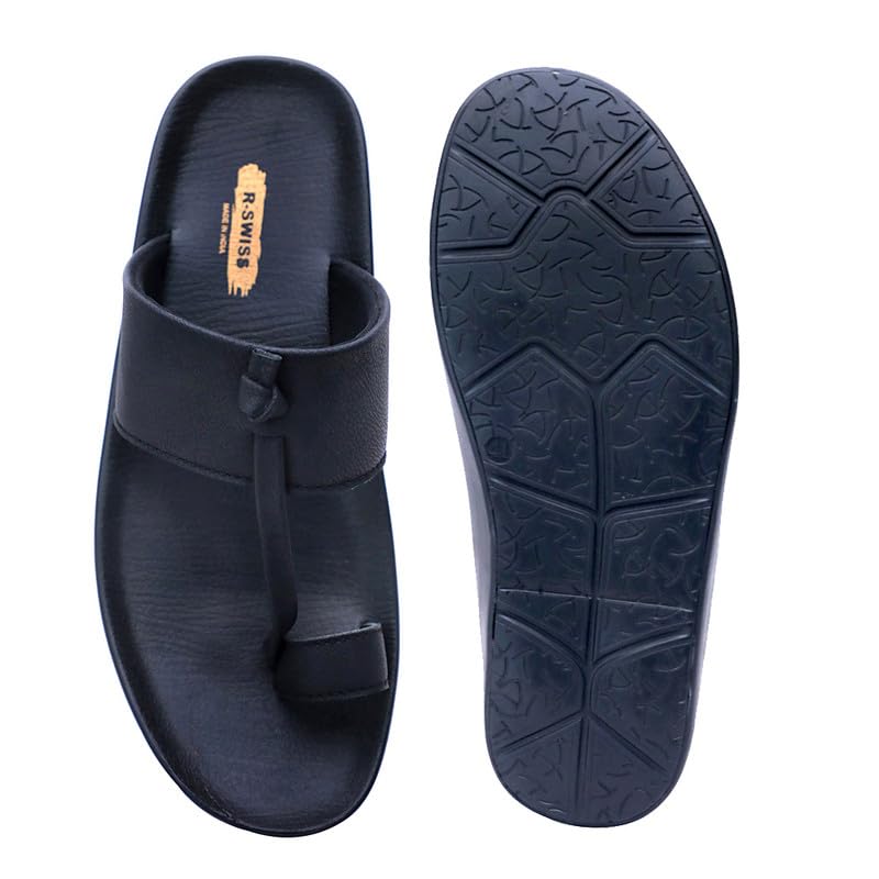 Image of Men's Synthetic Leather Slippers With PU Sole