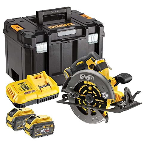 DeWalt DCS578X2 Cordless 54V FlexVolt 190mm Circular Saw, 2X 9Ah Batteries, Charger and TSTAK Case
