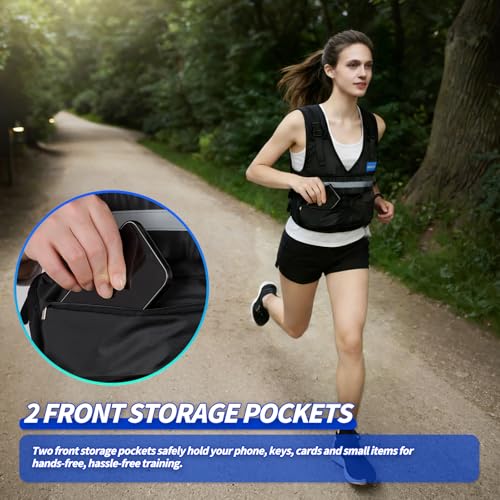 Image of Adjustable Washable Weighted Vest for Women Men, Flexible Cushioning & 4-Layer Breathable Fabric, V-Neck for Walking, Running & Strength Training