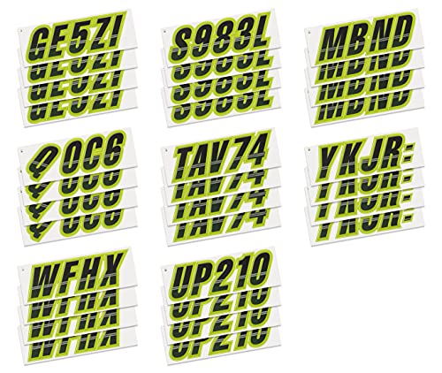 Image of STIFFIE Techtron Black /Jade 3 inch Boat & PWC Registration Decals • Numbers Letters Stickers