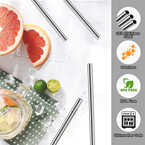Image of Replacement Straw Compatible with Stanley 40 oz 30 oz Cup Tumbler, 6 Pack Reusable Straw with Cleaning Brush, Plastic, Stainless Steel