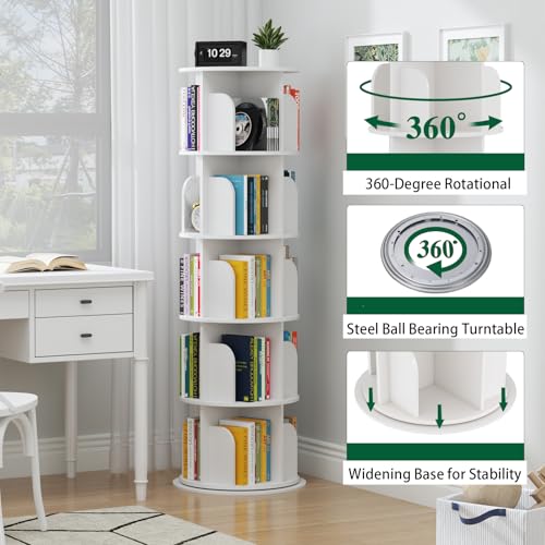 Revolving 5-Tier Bookshelf for Smart Storage Solutions - Image 6
