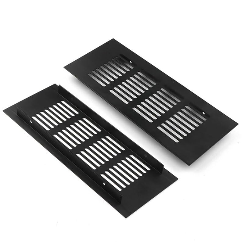 Kratki wentylacyjne, 1 szt. kwadratowa kratka wentylacyjna ze stopu aluminium, do szafek ściennych i sufitowych, z czterema śrubami (80 x 1000 mm)