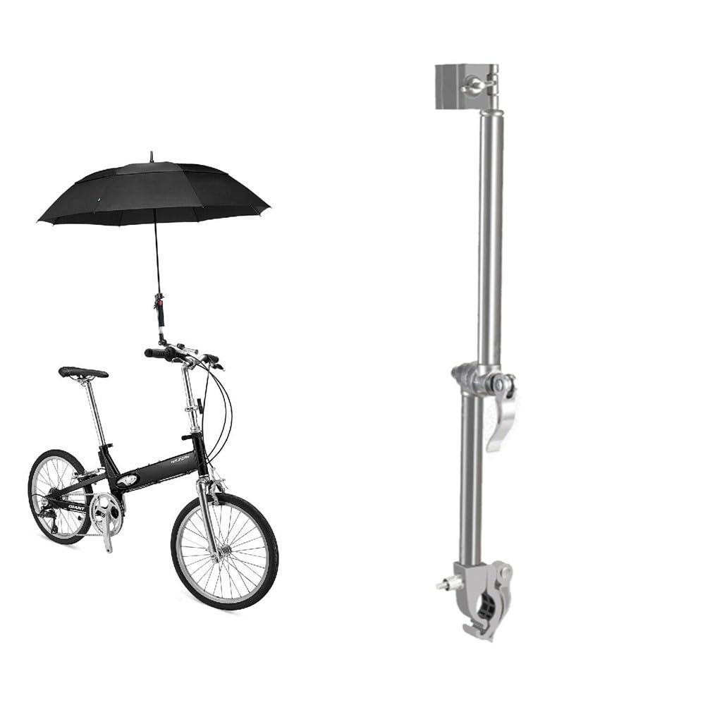 Soporte para paraguas, soporte de aleación giratorio de 360° para bicicleta, motocicleta, silla de ruedas, cochecito, se adapta a tubos de 20-25 mm