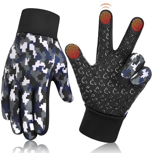 AOTOW Guantes Invierno Niño Termicos Niña - Tactil Guantes Gruesa Calientes Infantil para Frio Deporte Running Ciclismo Movil Smartphone Niños 4-12 Años