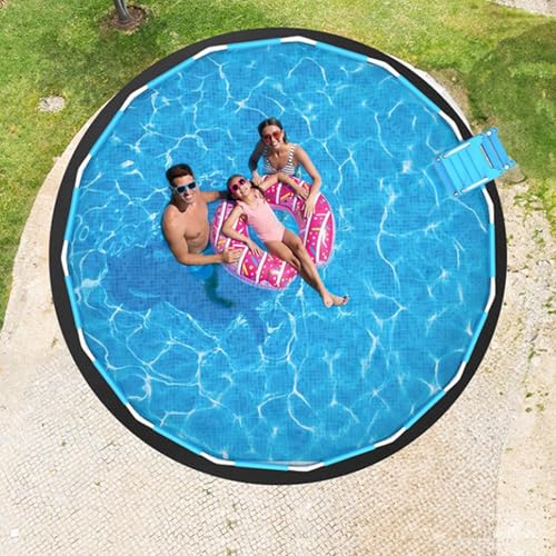 Tapis de sol rond pour piscine 12ft de couleur bleue - 7