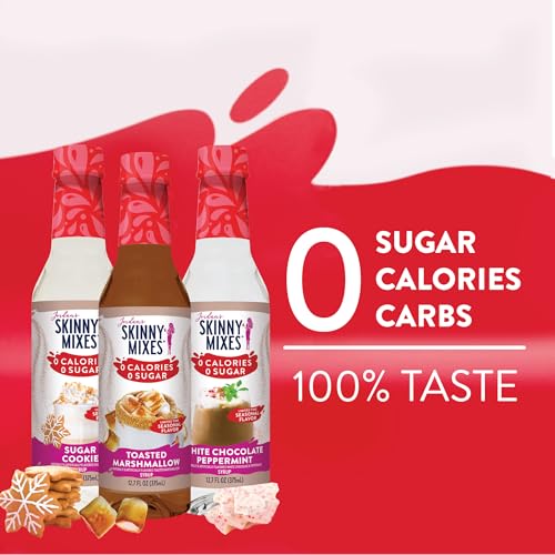 Image of Jordan's Skinny Mixes Sugar Free Coffee Syrup, Holiday Trio Coffee Flavoring Syrup, Zero Calorie Drink Mix for Lattes, Baking, Protein Shake, Dairy & Gluten Free, Kosher, 12.7 Fl Oz, 3 Pack