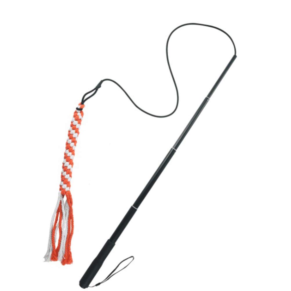 VILLCASE Juguete Flirt Pole - Juguete Interactivo para Remolcar Perros - Varita Teaser para Perros Extensible con 2 Juguetes para Perros de Cuerda de Algodón Jugando Al Aire para