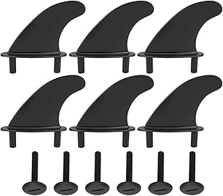 Vbestlife 3PCS Soft Rudder Surboard Fin Rudder, Top Skeg Longboard Surfboard Fin Accessory with 6 Fixing Screws(Black)