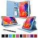 rooCASE Samsung Galaxy Tab Pro 10.1 / Note 10.1 2014 Edition Case - Dual View Multi Angle Landscape Portrait Stand 10.1-Inch 10.1" Tablet Case - Blue (With Auto Wake / Sleep Cover)