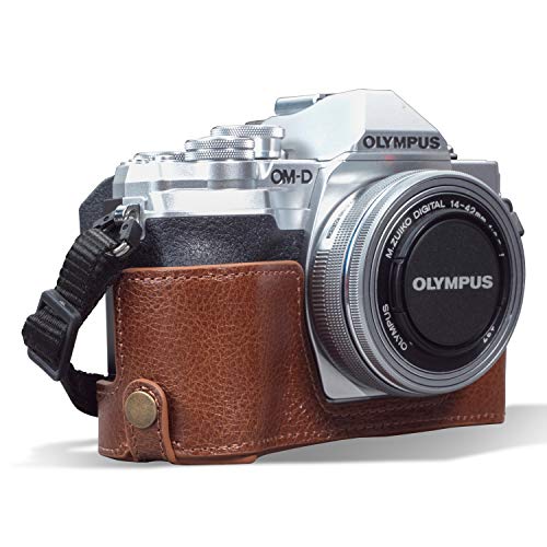 MegaGear MG1935 Ever Ready   Funda de Piel auténtica para cámara Olympus OM D E M10 Mark IV, Color marrón