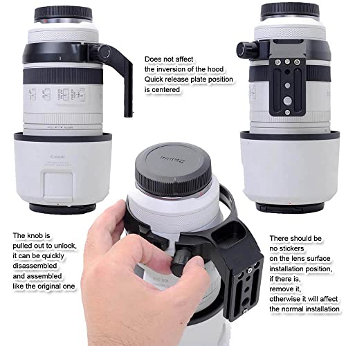 iShoot Anillo de Montaje en Trípode Collar de Objetivo Compatible con Canon RF 100-500mm f/4.5-7.1L IS USM, Soporte de Lente Parte Inferior es Arca-Swiss Fit Cámara Placa de Liberación Rápida - imagen 5