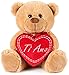 BRUBAKER Oso / Osito de Peluche con 'Ti Amo' de corazón - 25 cm - Marrón