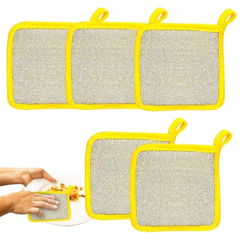 Esponja de limpieza para el hogar, trapos de doble capa, paños de esponja para lavar platos, paños de limpieza antiarañazos para cocina, baño