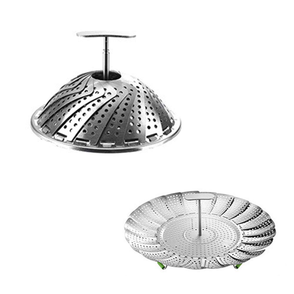 Stainless Steel Collapsible Steamer Basket - 9" Insert for Pots With Stainless Steel Handle