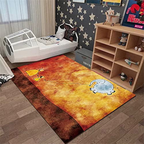 Schmutzfangmatten gelb Auslegware Kinderzimmer Kinderteppich Mädchen Abstrakte Landschaftsmalerei High Fashion 50x80cm Cover