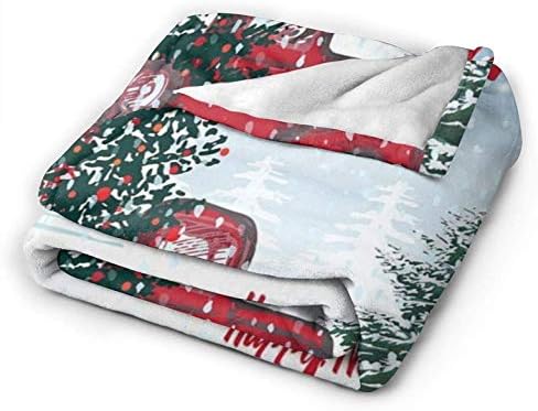 Blanket Merry Christmas Red Truck Throw Blanket Ultra Soft Velvet Blanket Lightweight Bed Blanket Quilt Durable Home Decor Fleece Blanket Sofa Blanket Luxurious Carpet for Men Women Kids 50x40 in