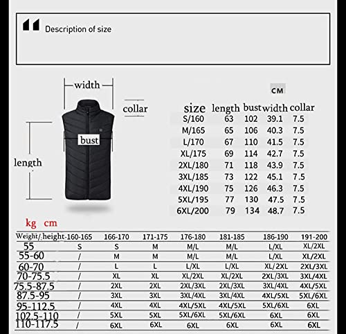 Verwarmd vest heren dames, USB elektrisch verwarmingsvest met 11 verwarmingszones 3 niveaus verstelbaar, winterlicht… - Image 6