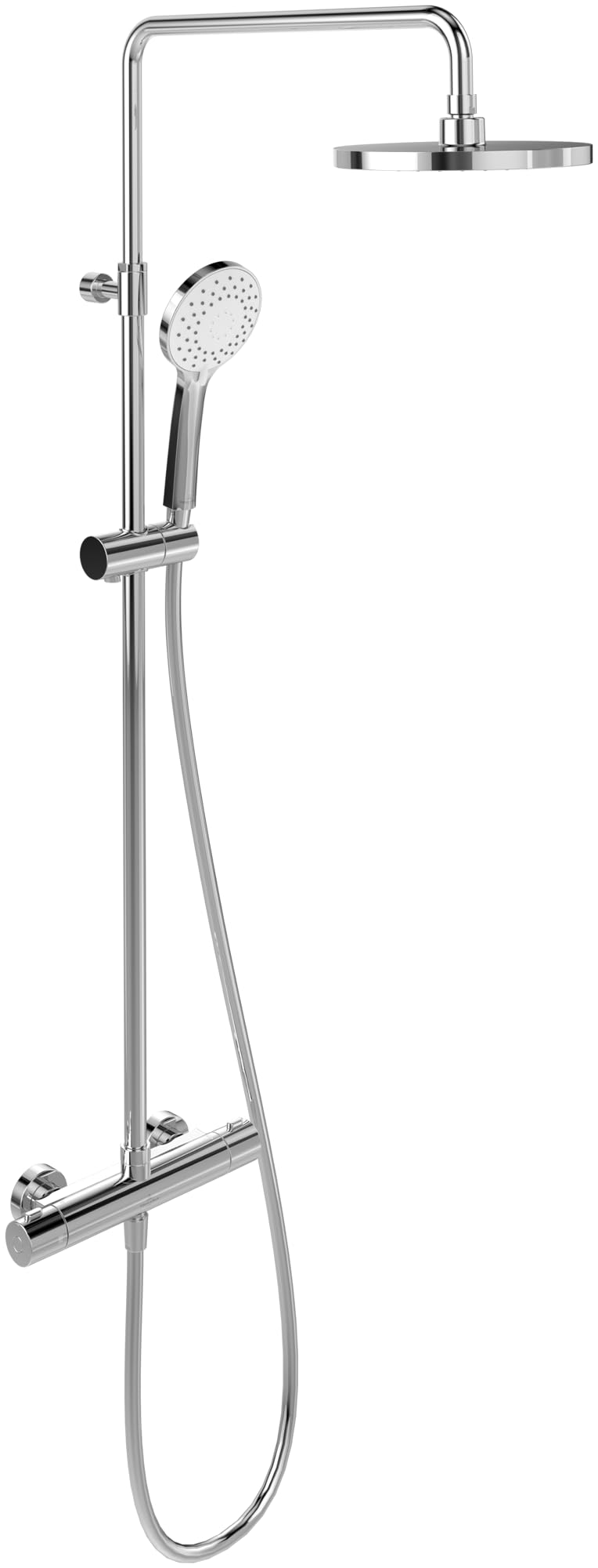 Villeroy & Boch Universal Showers Shower System, Shower Set with Adjustable Hand Shower, Rainfall Shower and Thermostat, 3 Jet Types Hand Shower, Round Shower, Chrome