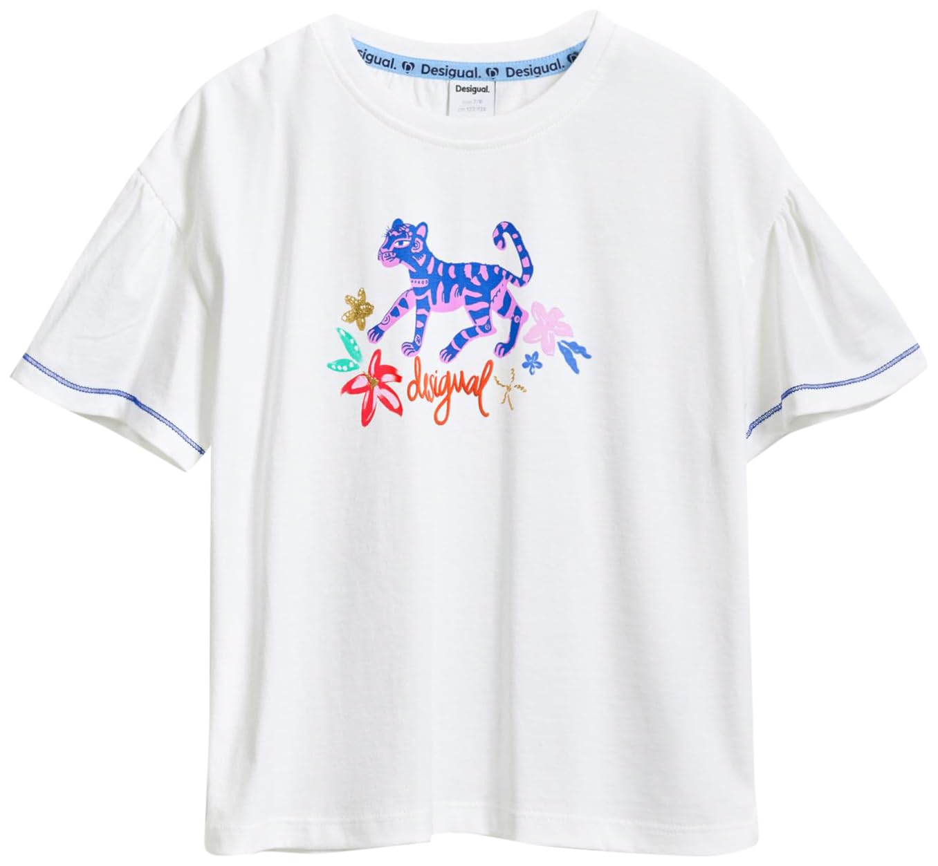 Desigual Unisex Weiß Kinder 25Sgtk02 T-Shirt, White, 5/6