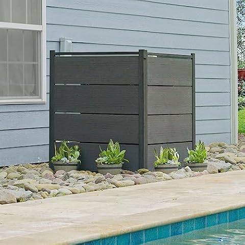 Enclo Privacy Screens EC18027 48 inches H x 40 inches W Bessemer WoodTek Vinyl Charcoal Privacy Screen Kit (2 Panels) Cover
