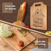 Giftasy Einzugsgeschenke Wohnung - Bambus Schneidebrett, Einzugsgeschenke Haus, Einweihungsgeschenk Wohnung Haus, Geschenk zum Einzug ins Haus, Richtfest Geschenk, Neues Zuhause – Ansicht 4