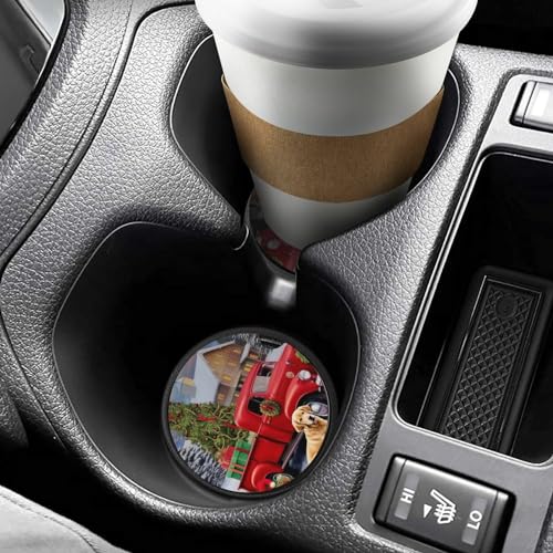 4PCS Posavasos para Autos Color Rojo Navideño miniatura 6