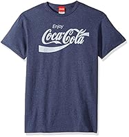 Coca-Cola Men's Eighties Coke Short Sleeve T-Shirt, Navy Heather, Medium