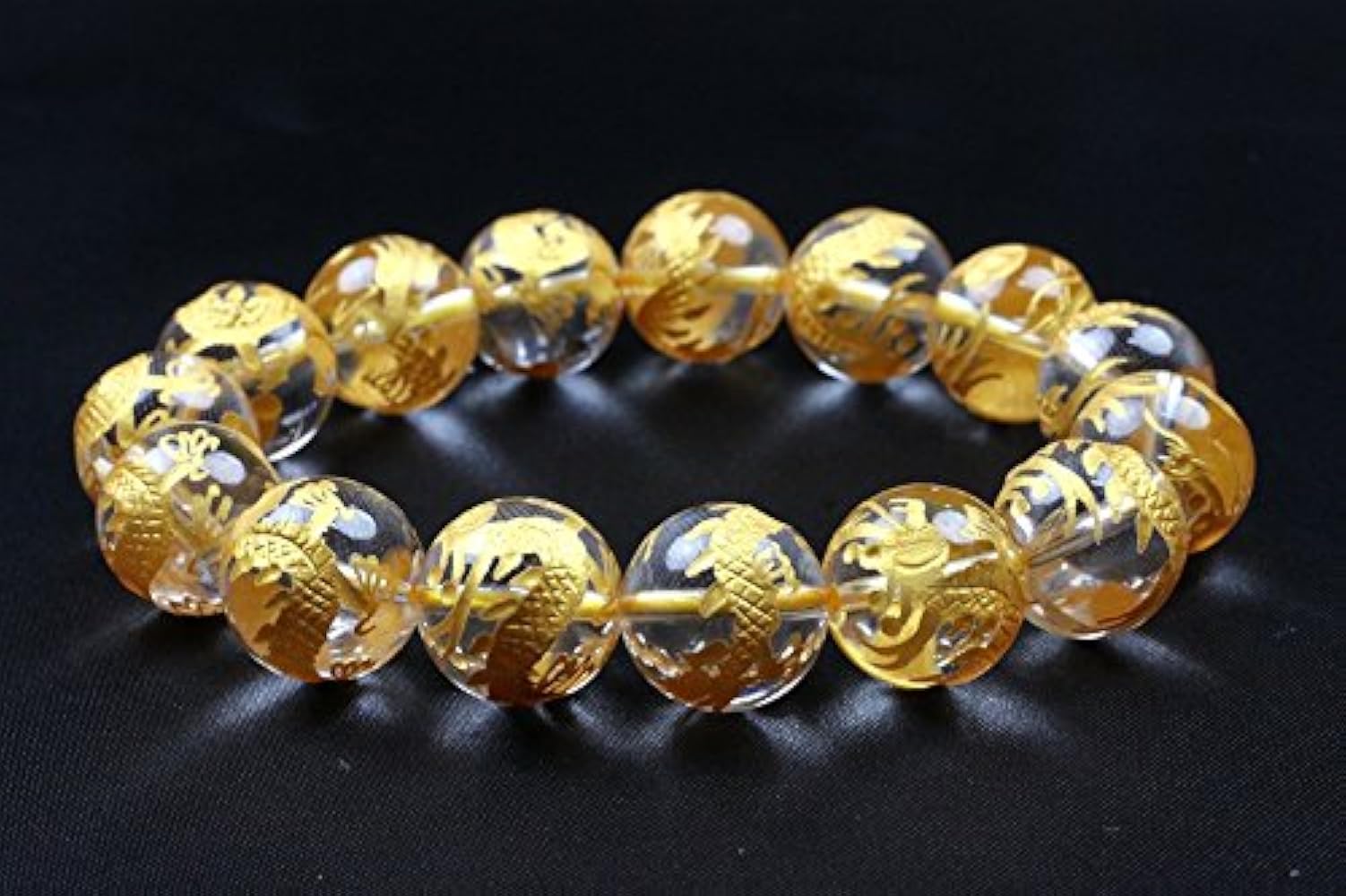 Amazon.co.jp: 極太14mm 最高級 手彫り金龍数珠ブレスレット