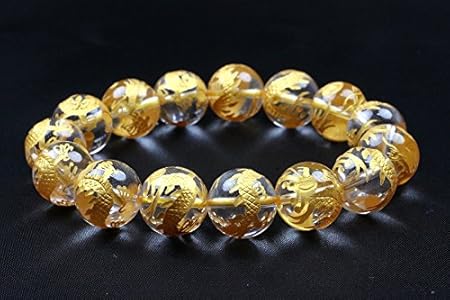 金山★人間関係に恵まれ敵を作らず仲間を増やすオルゴブレスレット Amazon.co.jp: 極太14mm 最高級 手彫り金龍数珠ブレスレット