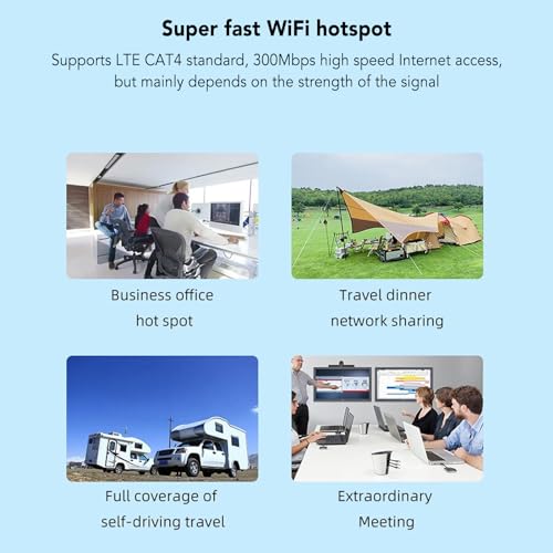 Image of 4G LTE Mobile Hotspot, Pocket WiFi Router with 300Mbps Speed, SIM Card Slot for Travel, Portable High Speed Internet for Smartphones, Tablets, Laptops, Supports Up to 10 Users