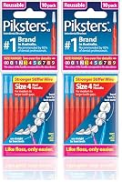 Piksters Interdental Brush - Brushes for cleaning between teeth (20 Pack, Size 4 (Red))