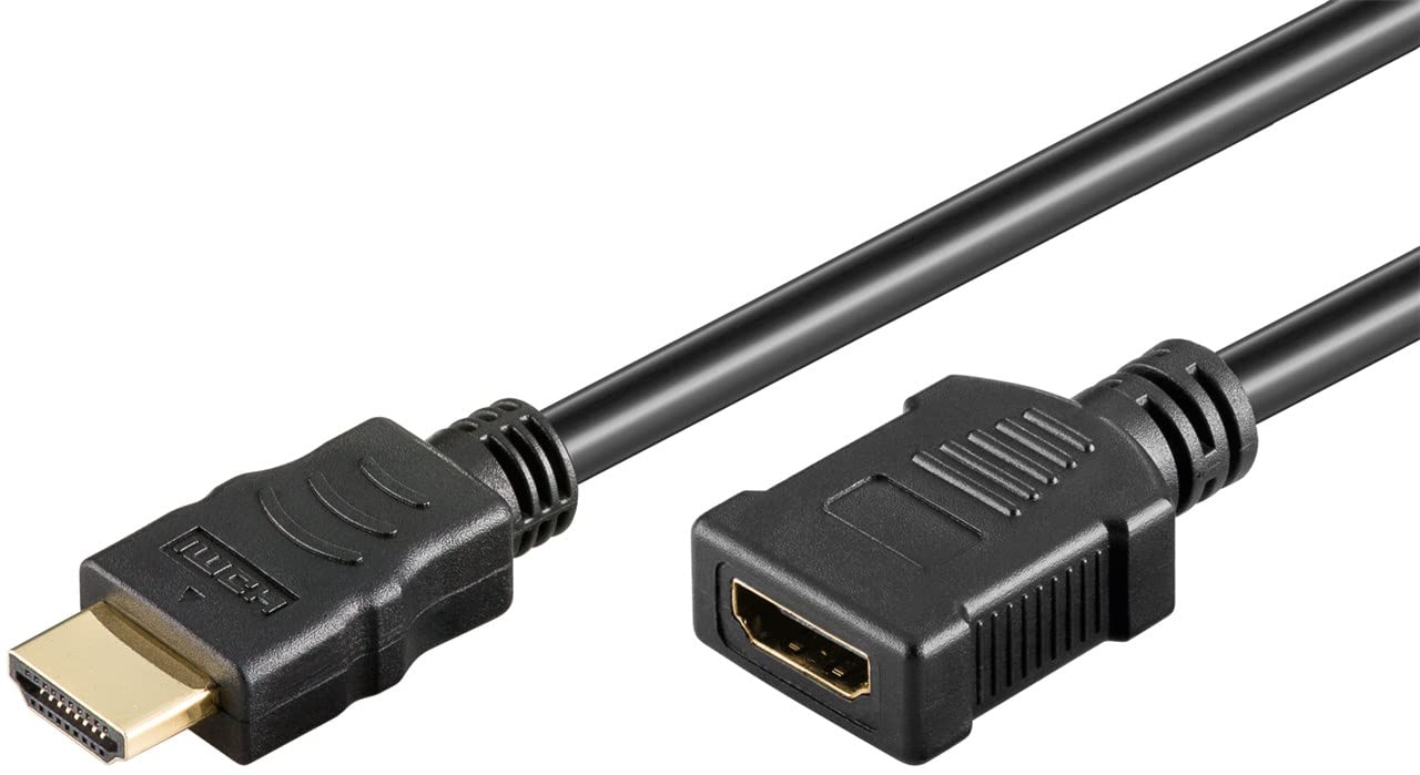 Goobay HDMI High Speed Extension Cable with Ethernet (4K @ 60Hz) / Male to Female Cable/UHD-HDMI Extender for PS5 / Xbox/Laptop/Monitor etc. / 1 Metre - 61307