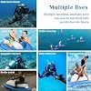 Inflatable Jet Boat, Lightweight Jet Ski Motorboat, Electric Motor Boat, 30-60 mins Runtime, 2-6km/h Speed, 330lb Capacity, Dual-Fin Watercraft, for Pool/Lake/Ocean,Motorboat+500W16A