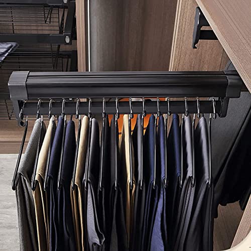 Tringle à vêtements rétractable pour placard support pour cintres - 2