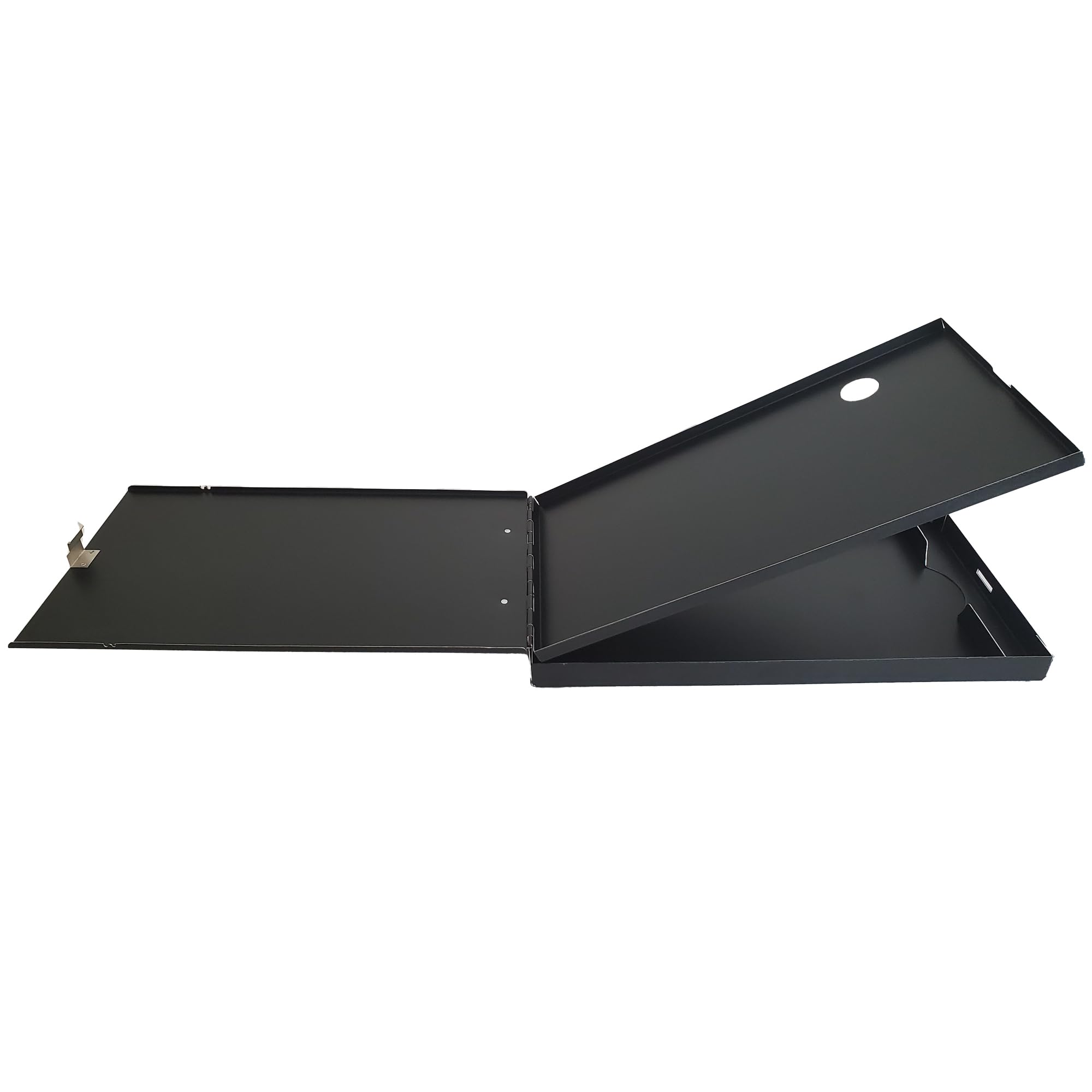Posse Box - Untere Öffnung mit zwei Fächern, legale Größe PB-37L-BV, schwarzes Vinyl-Aluminium, 39,5 x 21,5 x 2,5 cm, Aufbewahrungs-Organizer