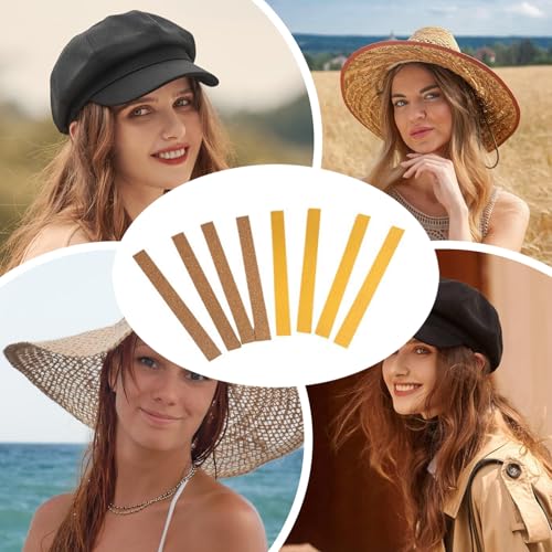 Shirene Selbstklebende Korkstreifen,10 Stück Korkstreifen für Pferde, selbstklebend zur Anpassung der Hutgröße für optimale Passform (200 x 20 x 2 mm),Hutband,Korkeinsatz für Hüte aus Filzstroh