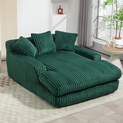 Bladez Cord Sofá cama Cloud Couch – Moderno sofá de suelo de un asiento con 3 cojines, cómodo sofá futón para sala de estar, apartamento y oficina (Verde)