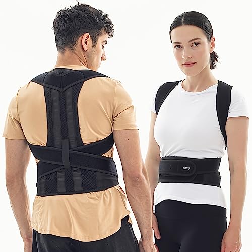 belltop Corrector postura espalda ortopédico unisex. Corrector de espalda para zona cervical y lumbar. El soporte postural alivia el dolor (cuello, espalda y hombros). Espaldera transpirable (L)