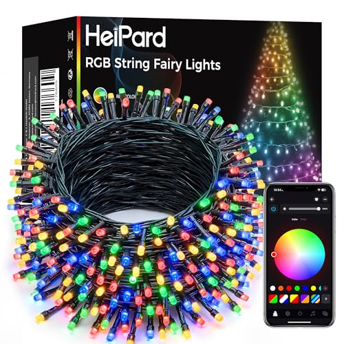 HeiPard Smart RGB LED Lichterkette 20 m, 200 LED Farbwechsel Strings mit App & Fernbedienung, Innen & Außen IP44, Sprach- & Musiksteuerung für Weihnachten, Party & Deko