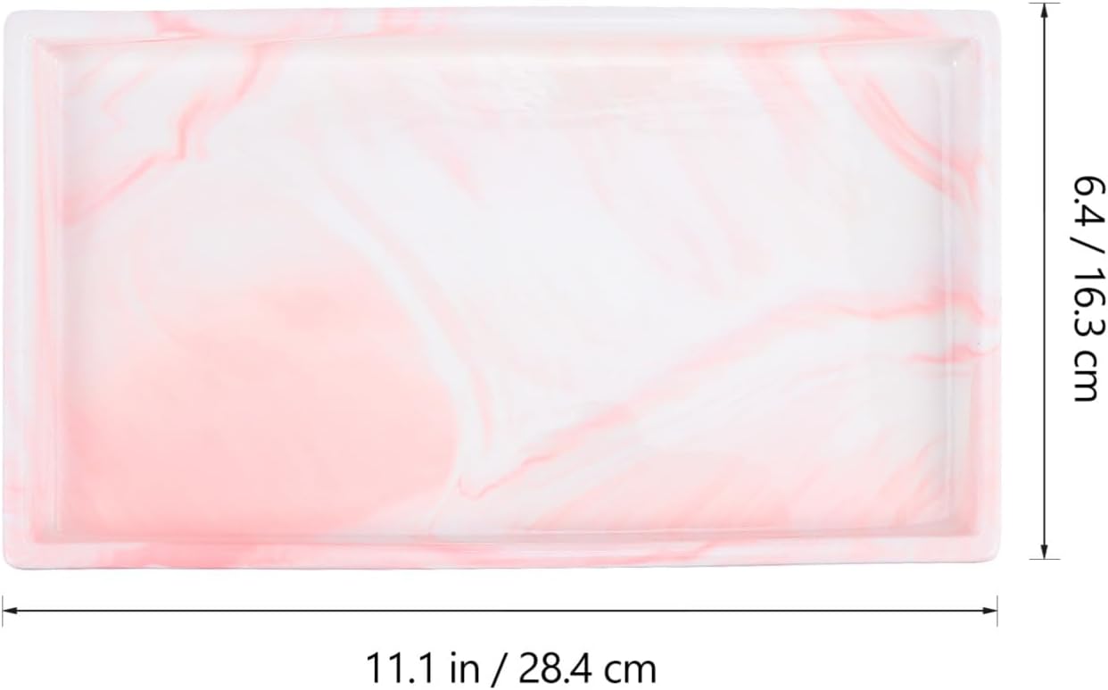 Cabilock 1pc Ceramic Serving Tray Marble Pattern Elegant Tabletop Storage for Jewelry and Home Nordic Style Versatile Organizer for Bathroom Bedroom and More