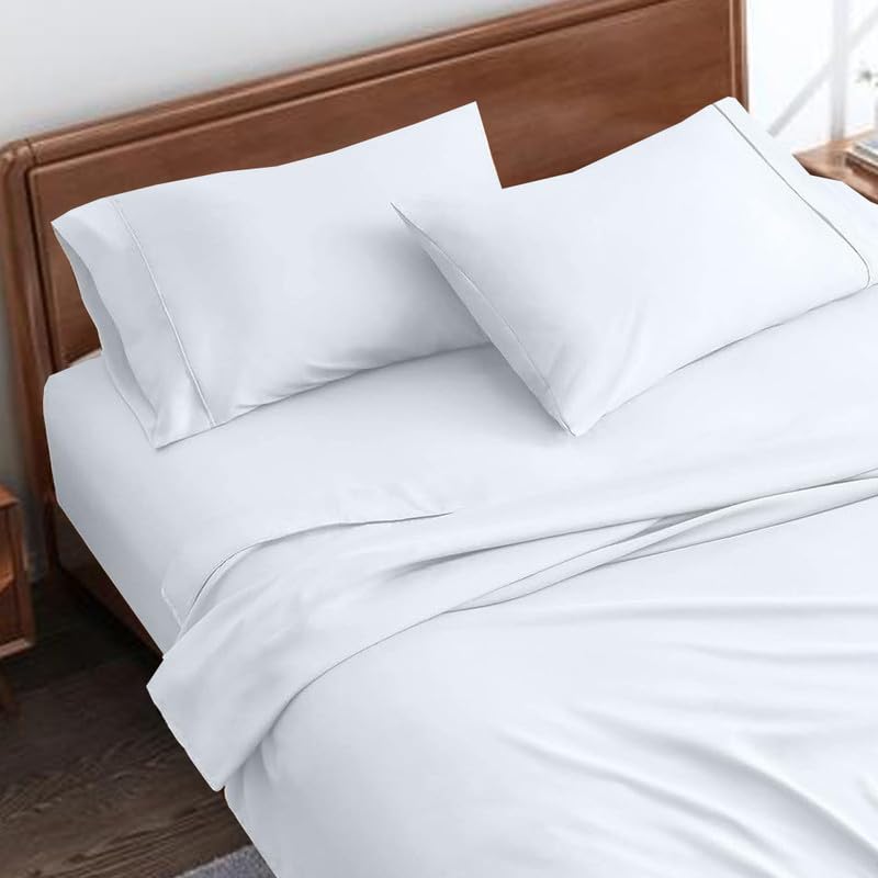 1800 Brushed Microfiber Bedsheet with 1 Pillow Cover | Bedsheets | Bed Sheet | chadar - Soft and Breathable - Flat Sheet with 1 Pillow Cover - White_Single (B08QZB32BW) Amazon Price History, Amazon Price Tracker