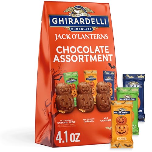GHIRARDELLI Jack O’ Lanterns Chocolate Assortment, 4.1 oz Bag – Halloween Chocolate...