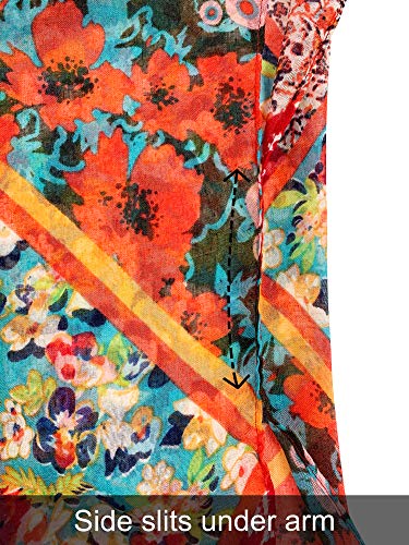 Breezy Lane Women's Beach Coverup Swimsuit Kimono Cardigan with Tassel Bohemian Print