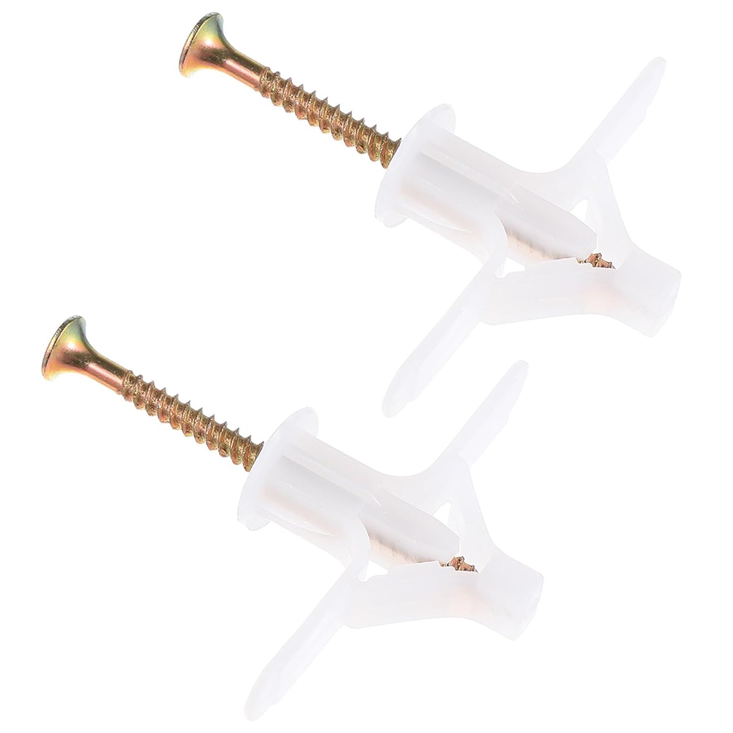 KICHOUSE Nylon Hollow-wall Drywall Anchor Kit M8x38 with Self-Tapping Expansion Screws 100pcs Set for Gypsum Board Wall Mounting and Home Hardware Installation